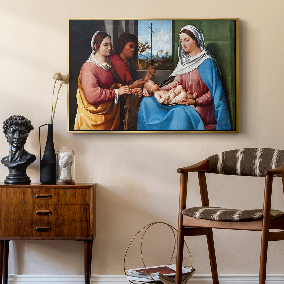 Sacred Conversation, c. 1505 - Floater Framed Canvas Print