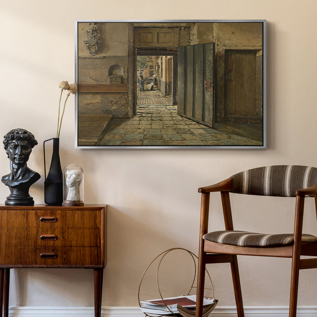 The Conversation, 1884 - Floater Framed Canvas Print
