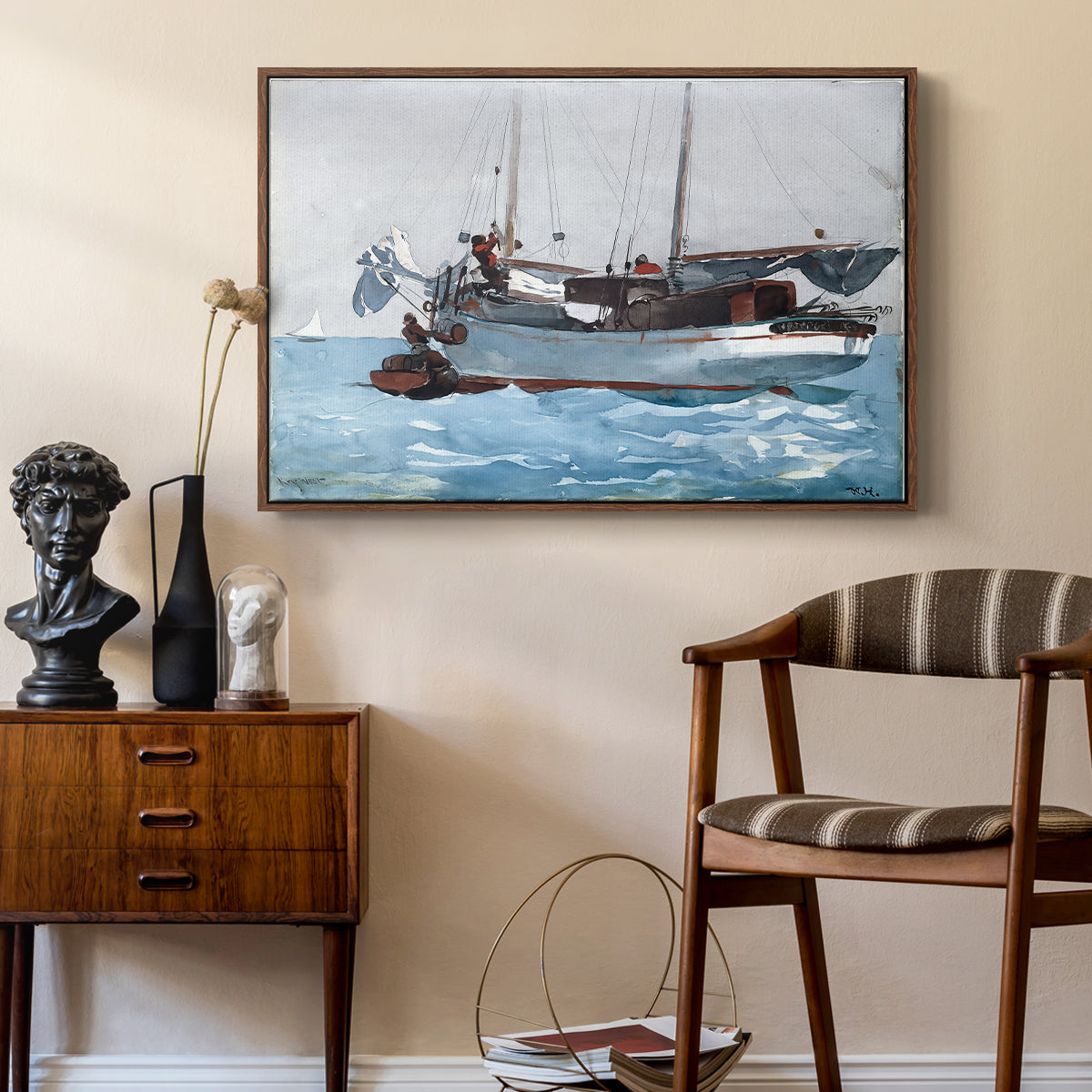 Taking on Wet Provisions, 1903 - Floater Framed Canvas Print