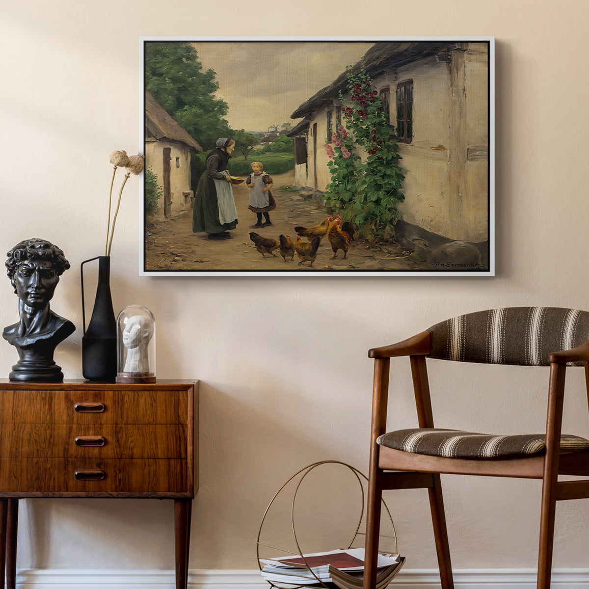 Visit to Grandmother, 1914 - Floater Framed Canvas Print