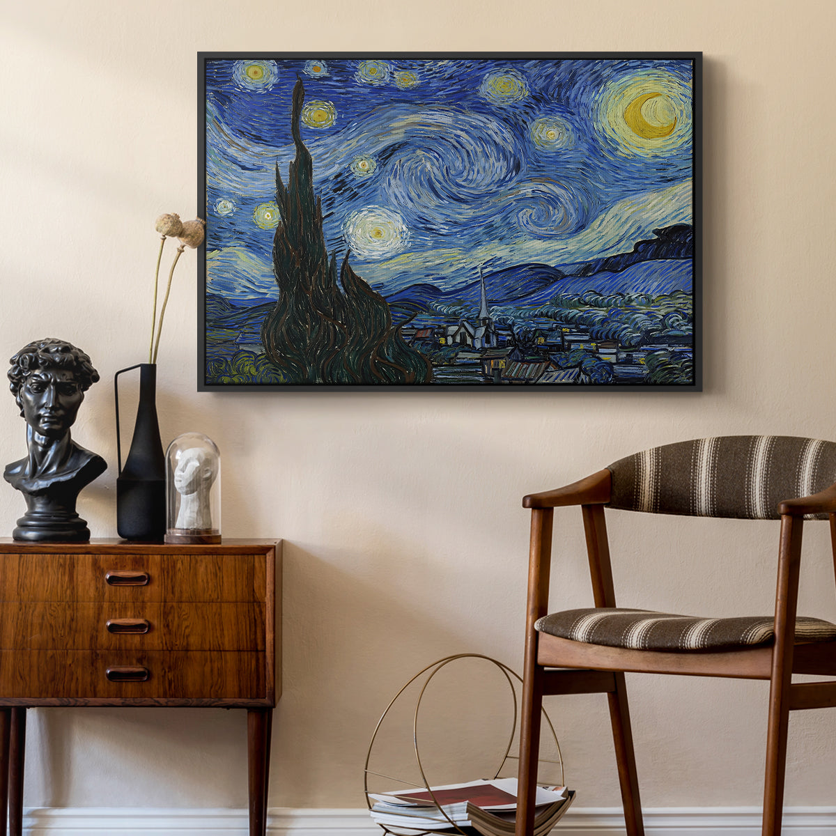 The Starry Night, 1889 - Floater Framed Canvas Print