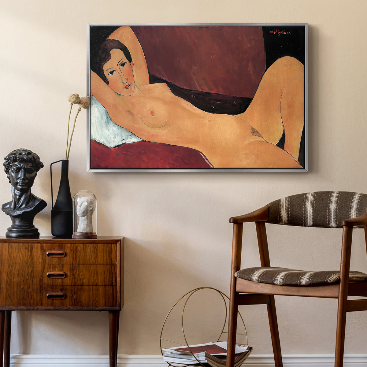 Reclining Nude (Nu couché), 1917 - Floater Framed Canvas Print