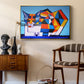 Cassie Thinking about Cubism - Floater Framed Canvas Print