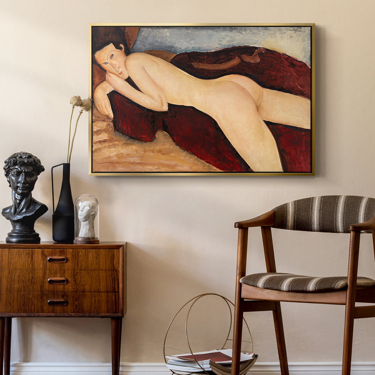 Reclining Nude from the Back (Nu couché de dos), c. 1917 - Floater Framed Canvas Print
