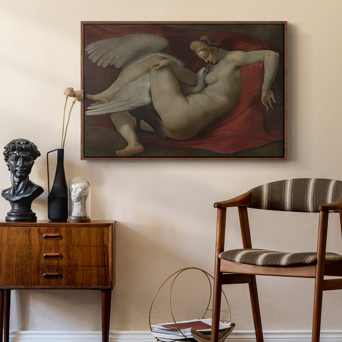 Leda and the Swan (16th-Century Version), c. 1530 - Floater Framed Canvas Print