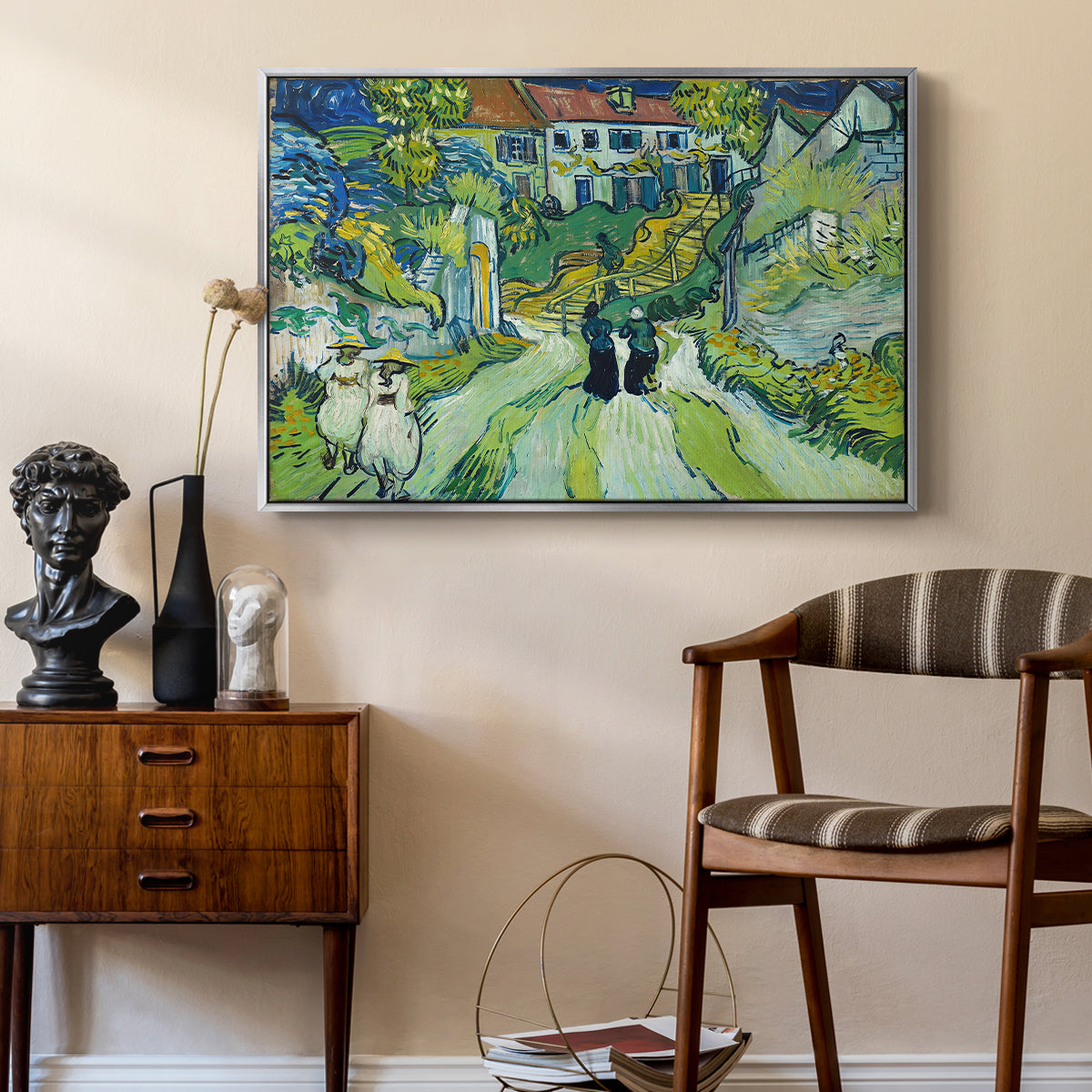 Stairway at Auvers, 1890 - Floater Framed Canvas Print
