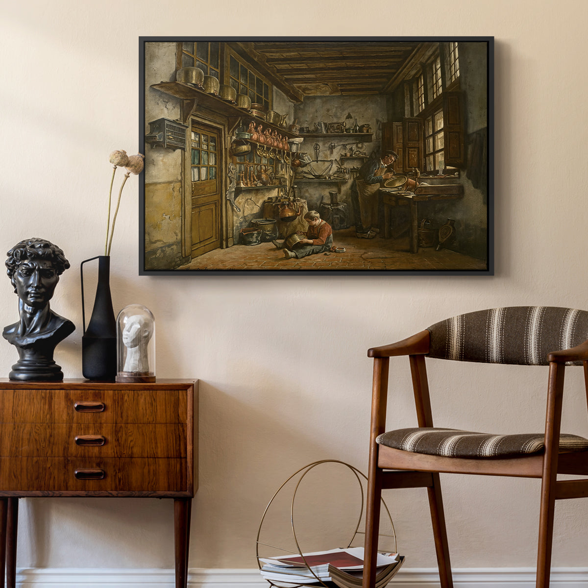 The Tinker, 1861 - Floater Framed Canvas Print