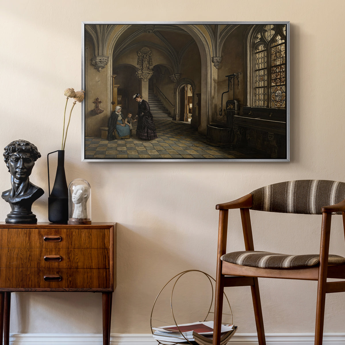 Interior of the Church of Saint Paul in Antwerp, c. 1865-1869 - Floater Framed Canvas Print