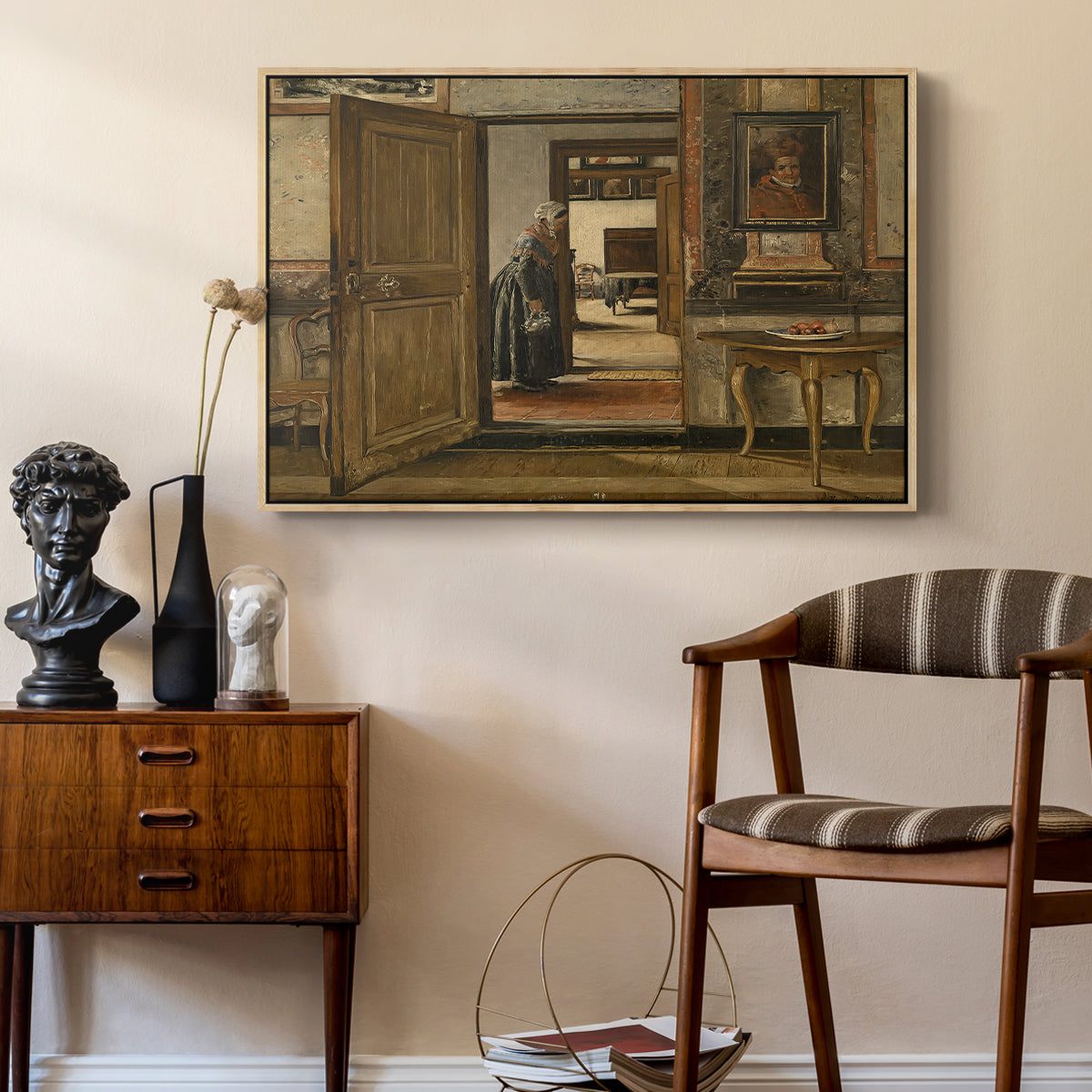 Interior of the Terninck Institution in Antwerp, 1884 - Floater Framed Canvas Print
