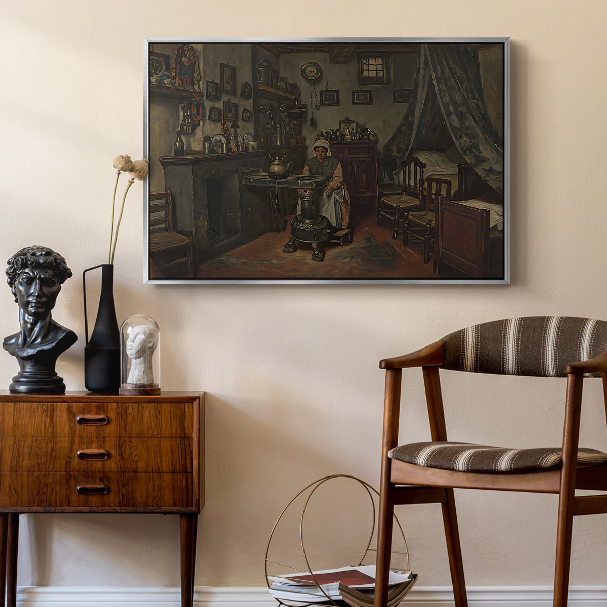 Interior, c. 1865-1870 - Floater Framed Canvas Print