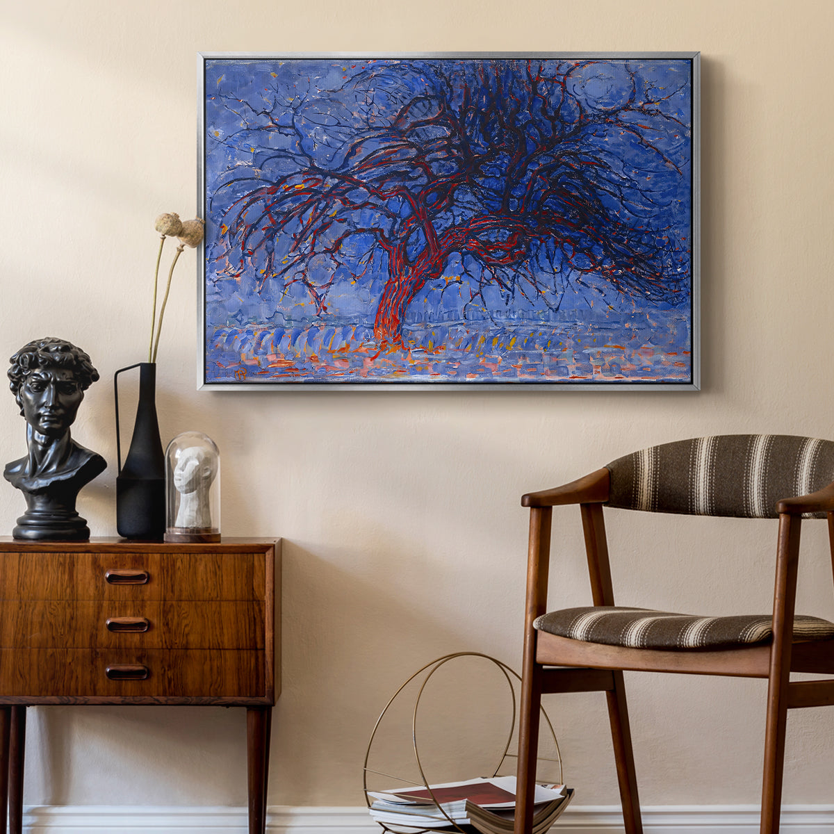 The Red Tree, 1909 - Floater Framed Canvas Print