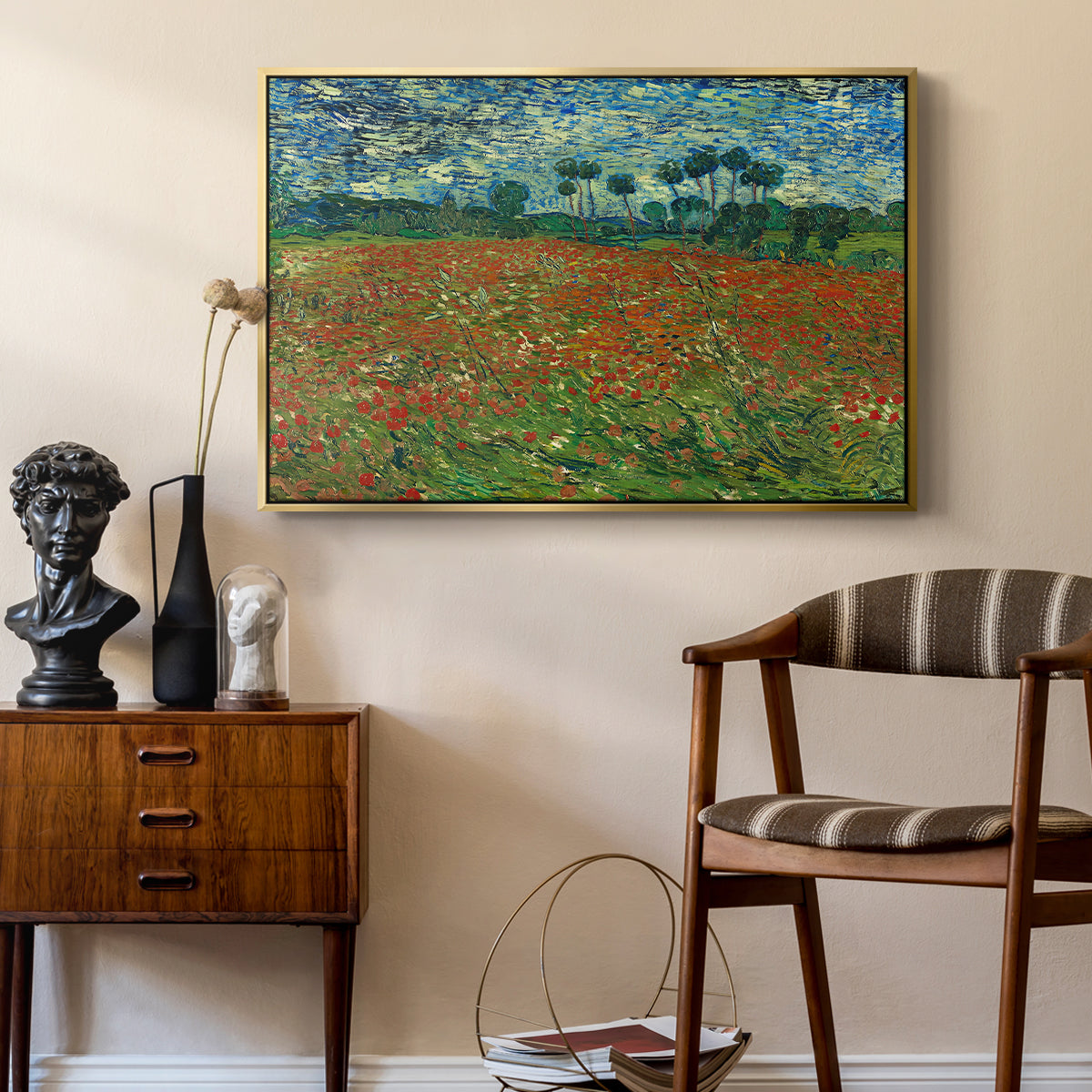 Field with Poppies, 1889 - Floater Framed Canvas Print