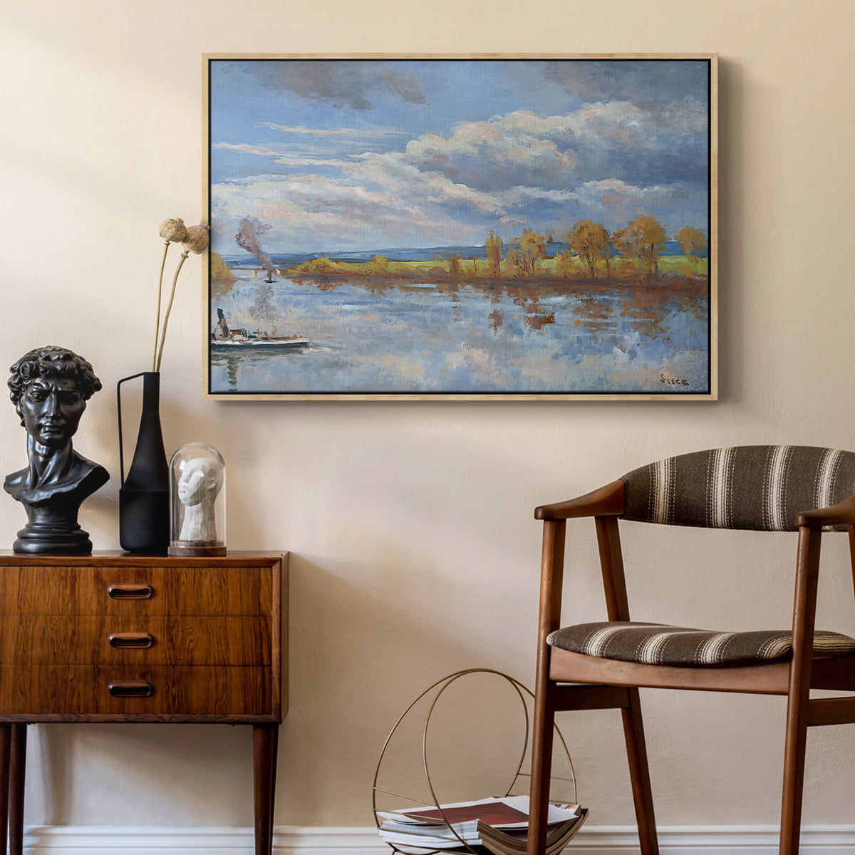 The Banks of the River Seine, 1893 - Floater Framed Canvas Print