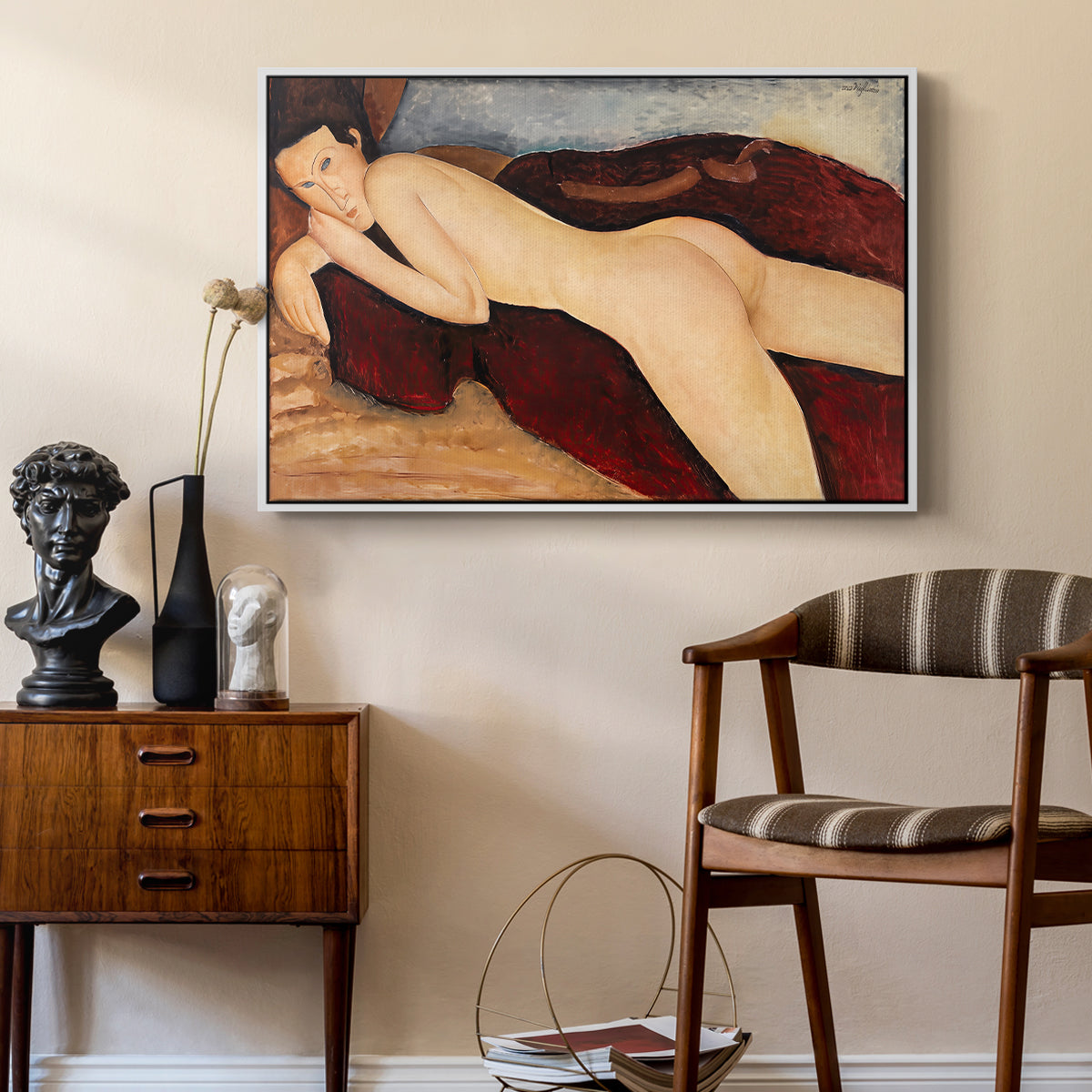 Reclining Nude from the Back (Nu couché de dos), c. 1917 - Floater Framed Canvas Print