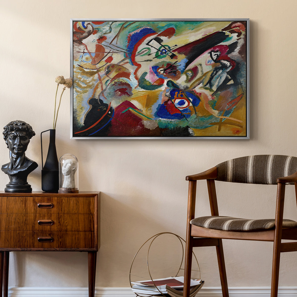 Fragment 2 for Composition VII, 1913 - Floater Framed Canvas Print