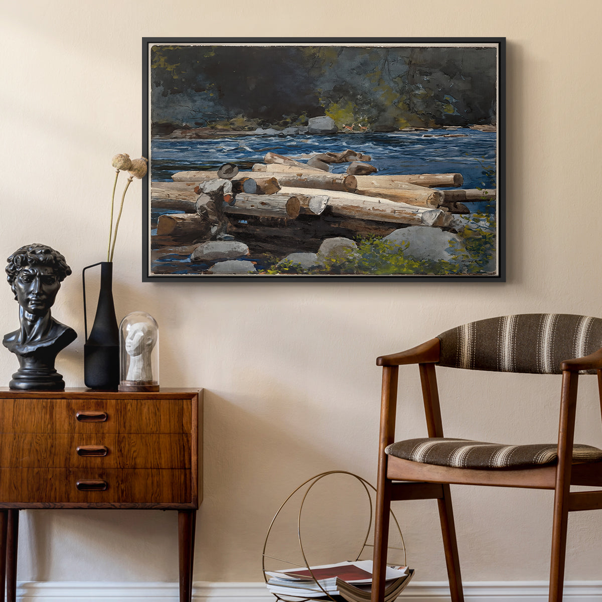 Hudson River, 1892 - Floater Framed Canvas Print
