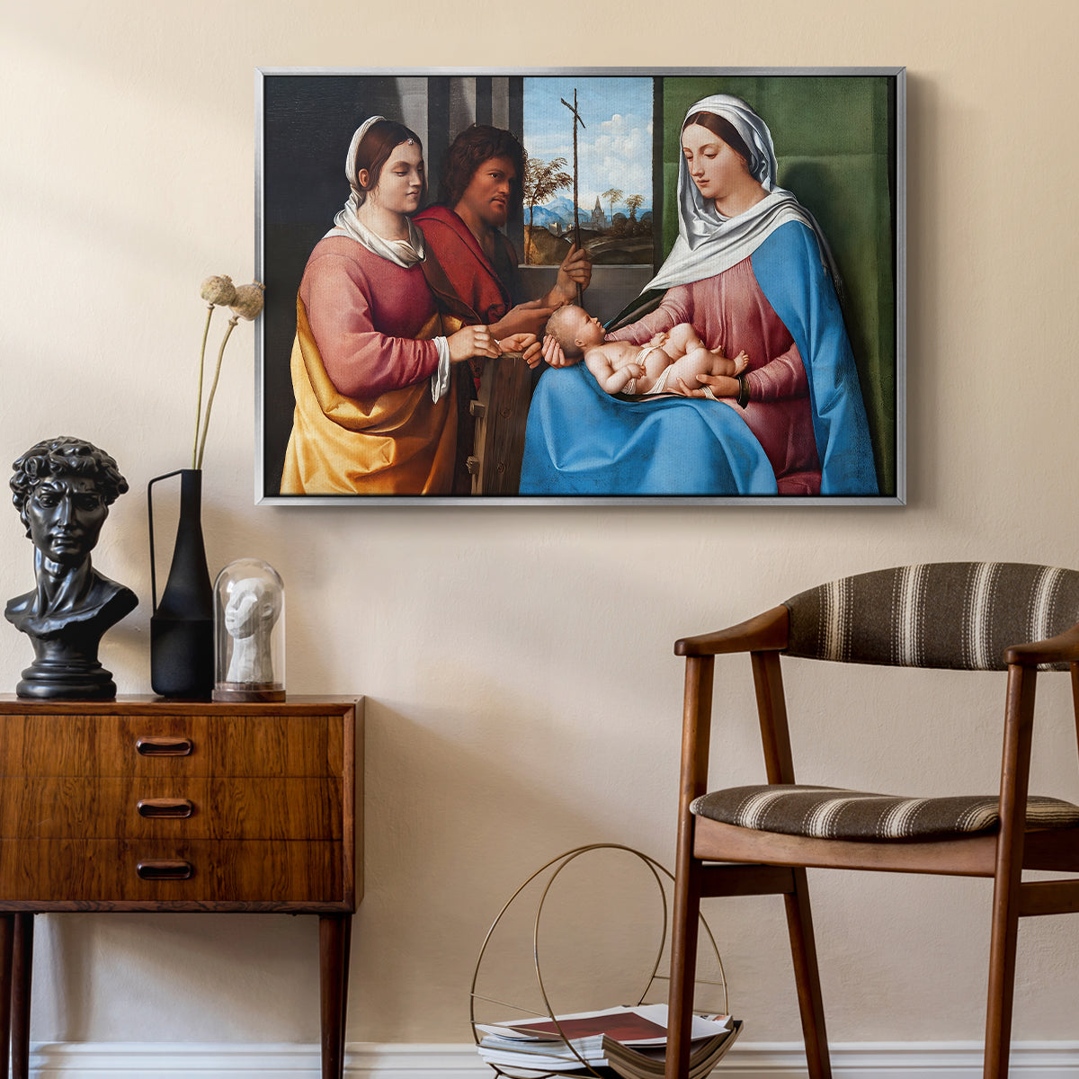 Sacred Conversation, c. 1505 - Floater Framed Canvas Print