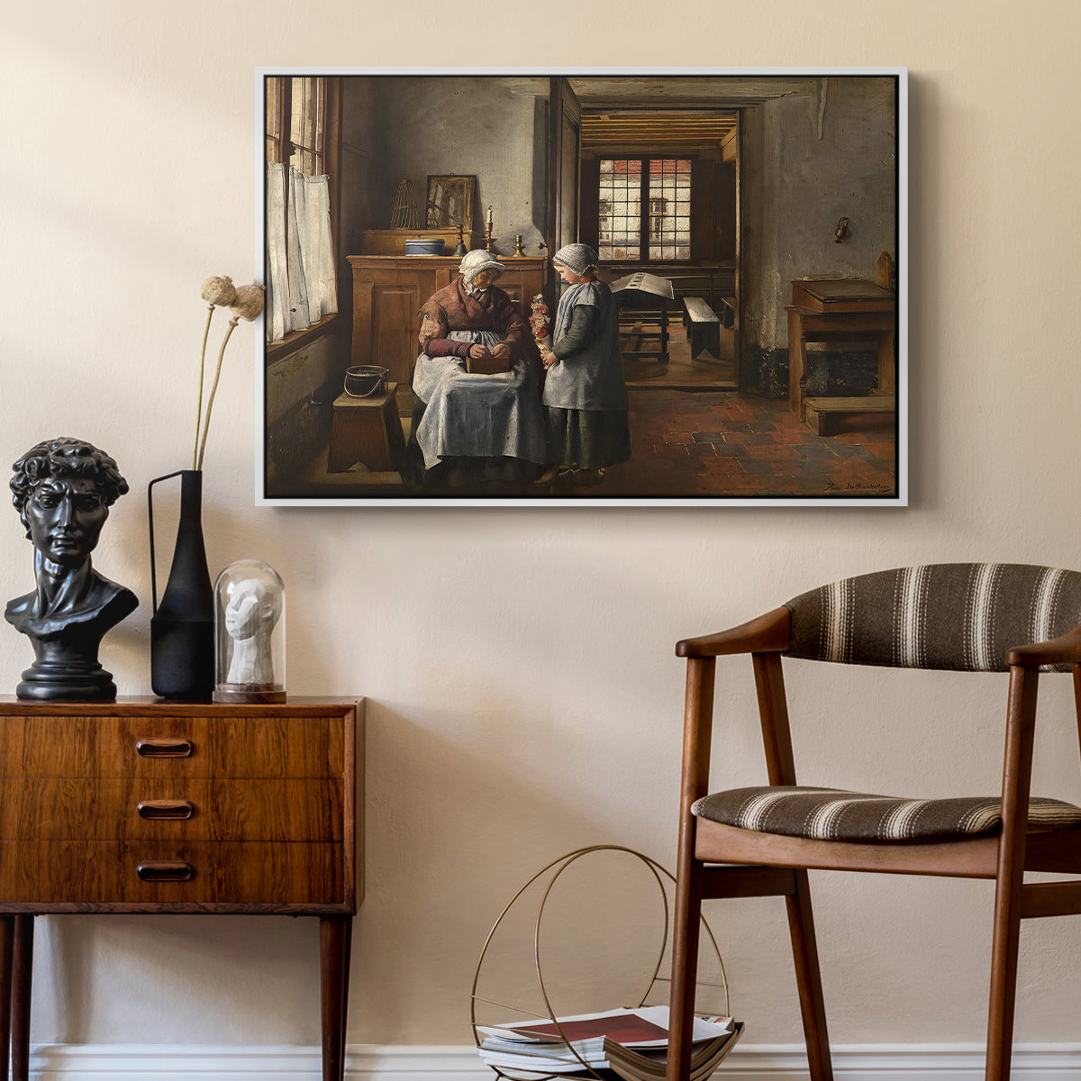 Grandmother's Feast, 1873 - Floater Framed Canvas Print