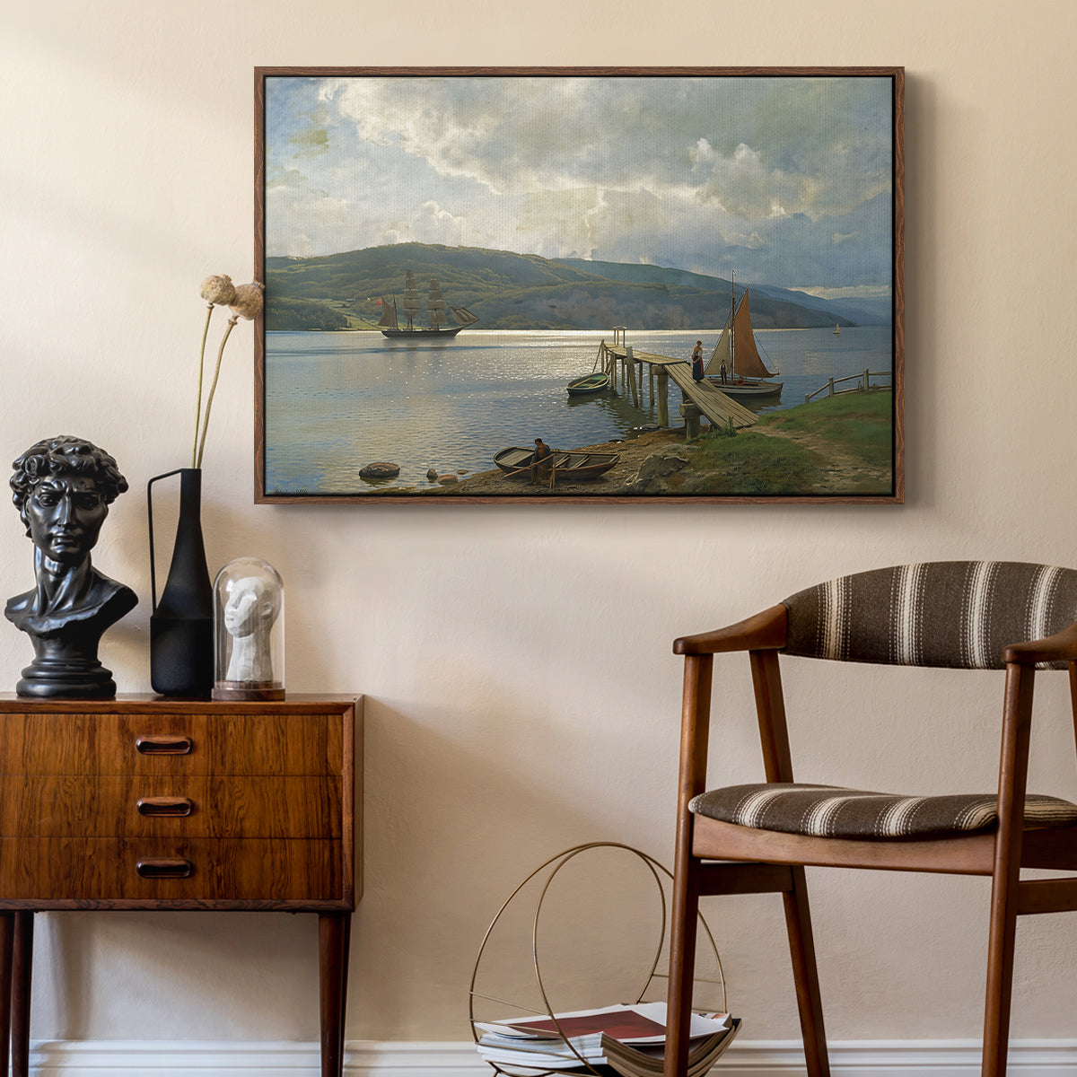 The Jetty at Feste near Moss, 1898 - Floater Framed Canvas Print