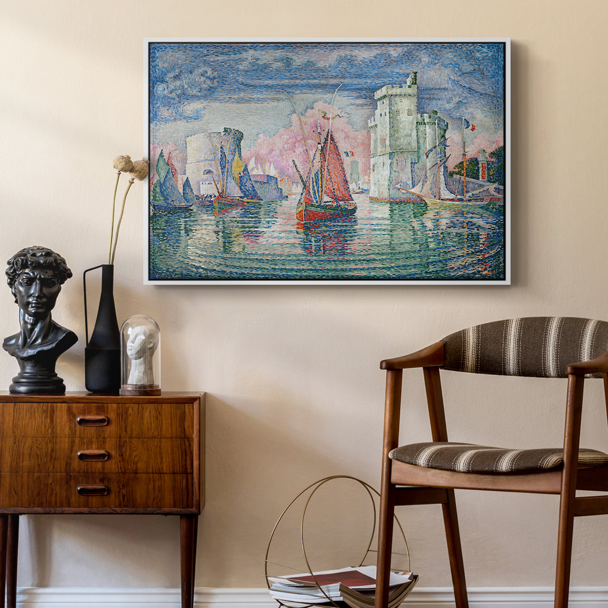 Entrance to the Port of La Rochelle, 1921 - Floater Framed Canvas Print