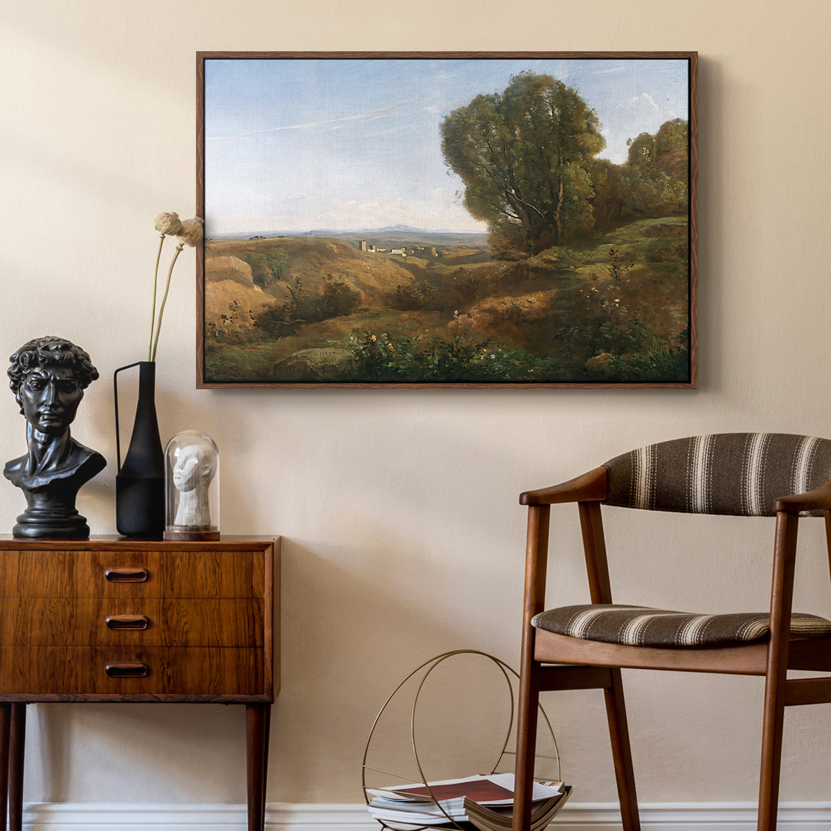 Souvenir of Roquemaure in the Gard, c. 1853 - Floater Framed Canvas Print
