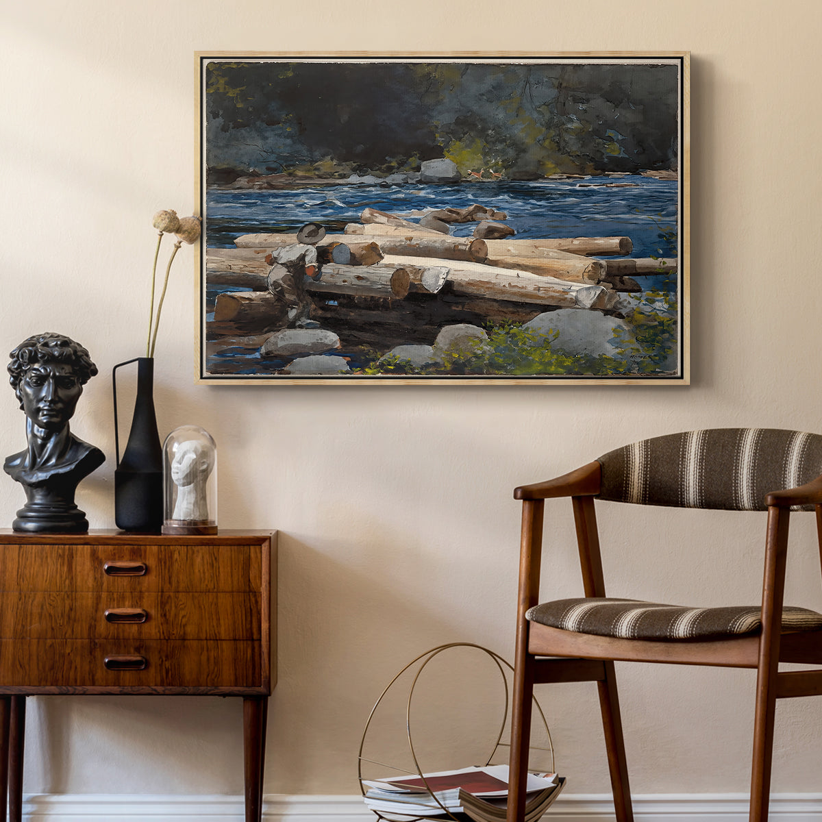 Hudson River, 1892 - Floater Framed Canvas Print