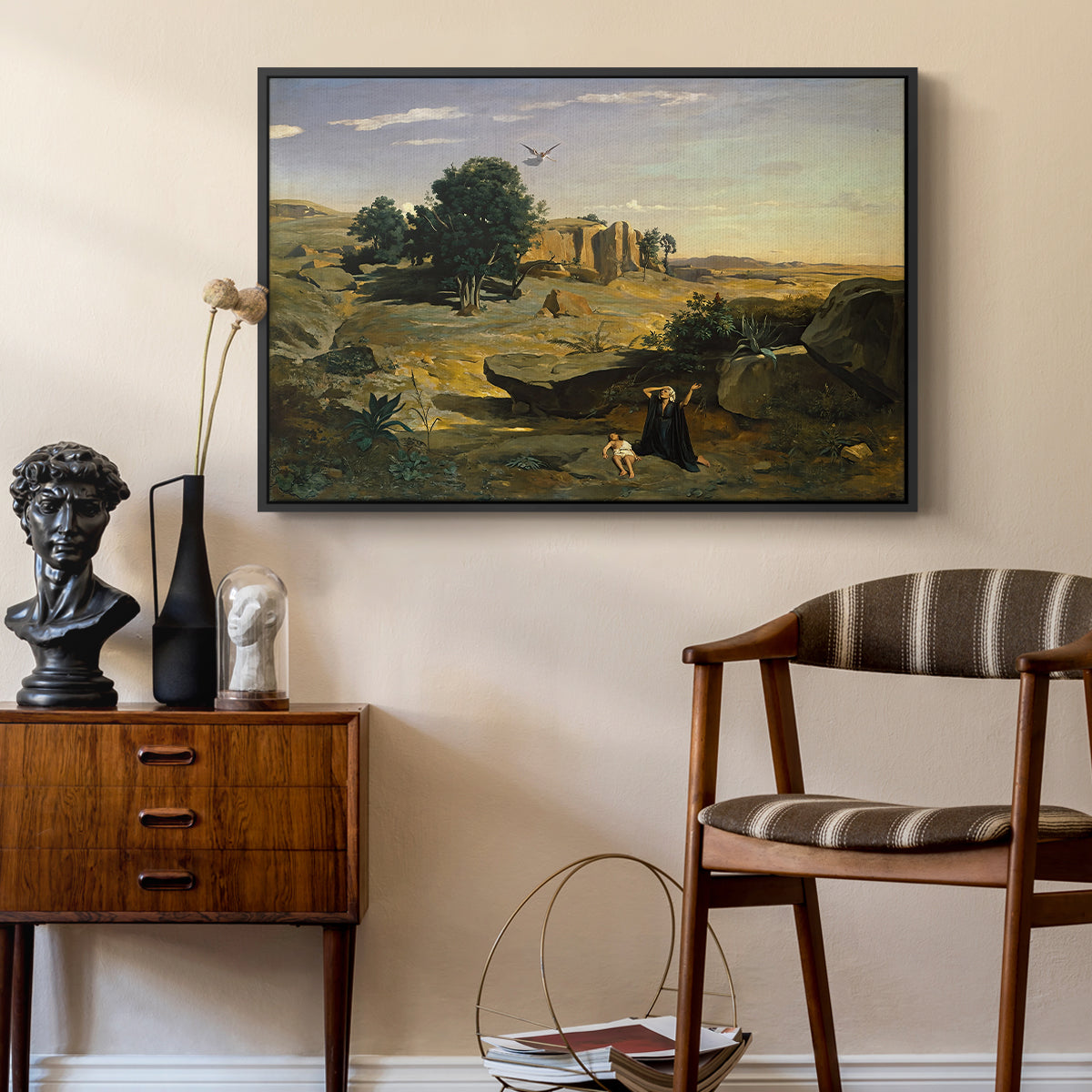 Hagar in the Wilderness, 1835 - Floater Framed Canvas Print