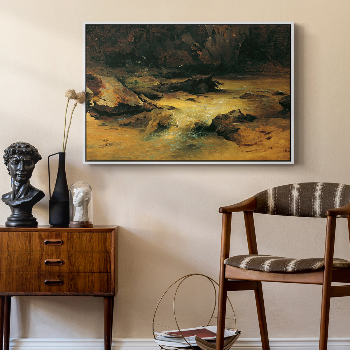 Wildbach (Wild Stream) - Floater Framed Canvas Print