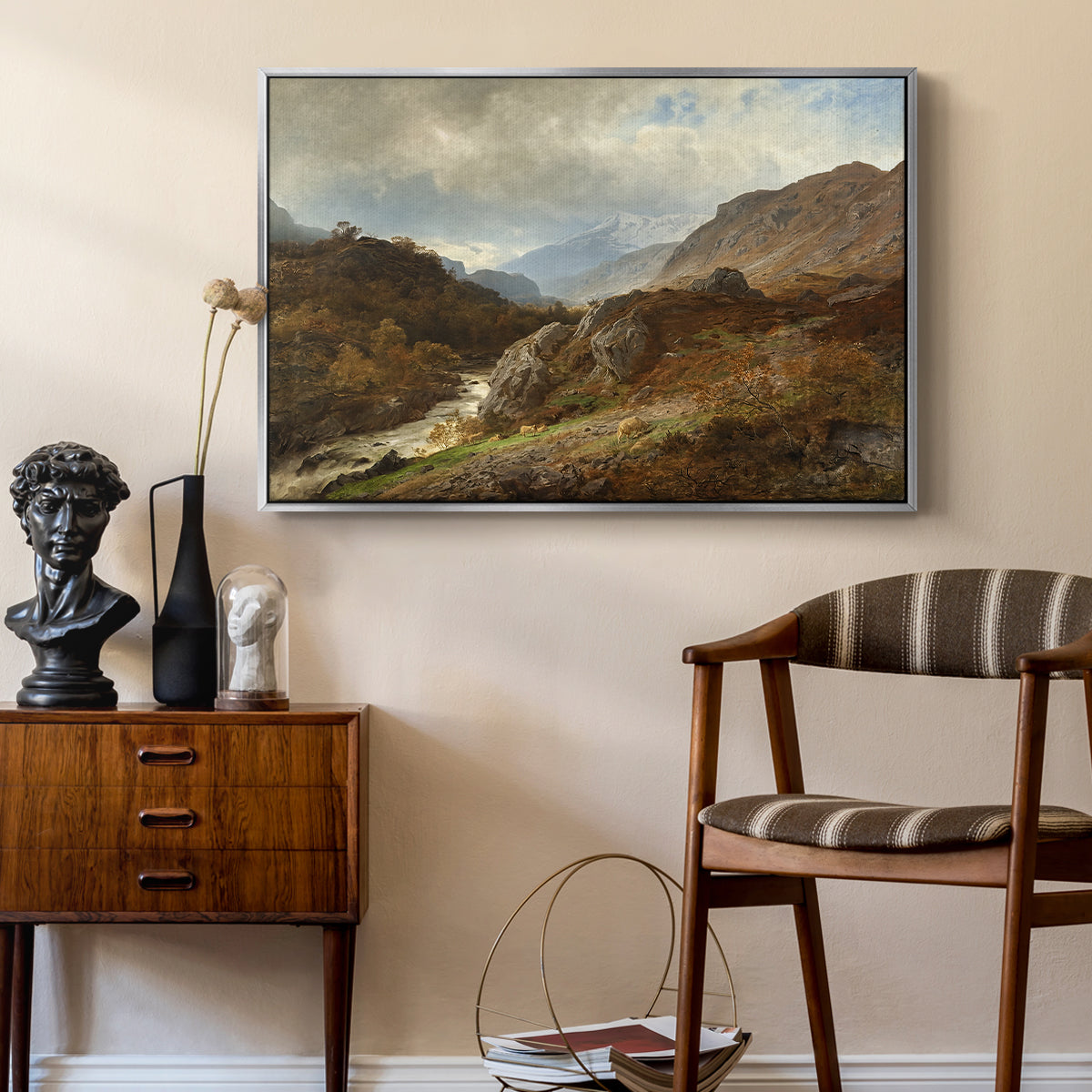 Mountain Landscape, 1864 - Floater Framed Canvas Print