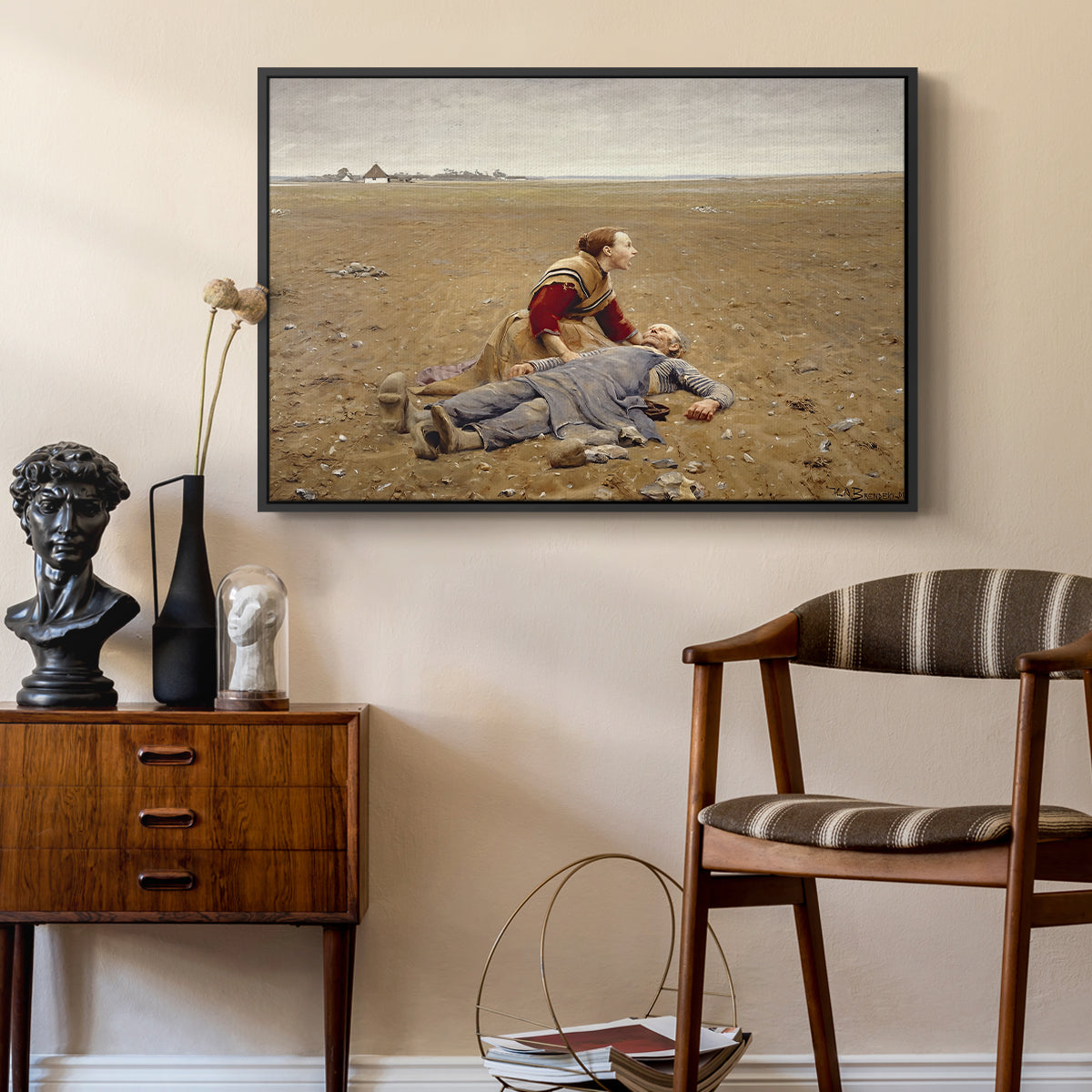 Worn Out (Udslidt), 1889 - Floater Framed Canvas Print