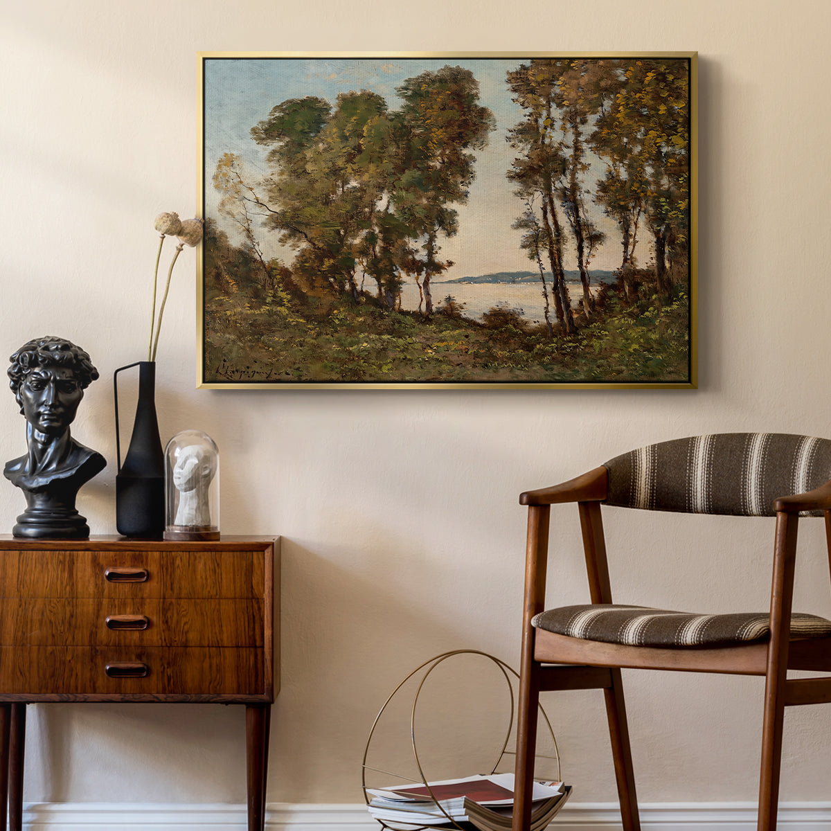 The Banks of the Allier, 1894 - Floater Framed Canvas Print