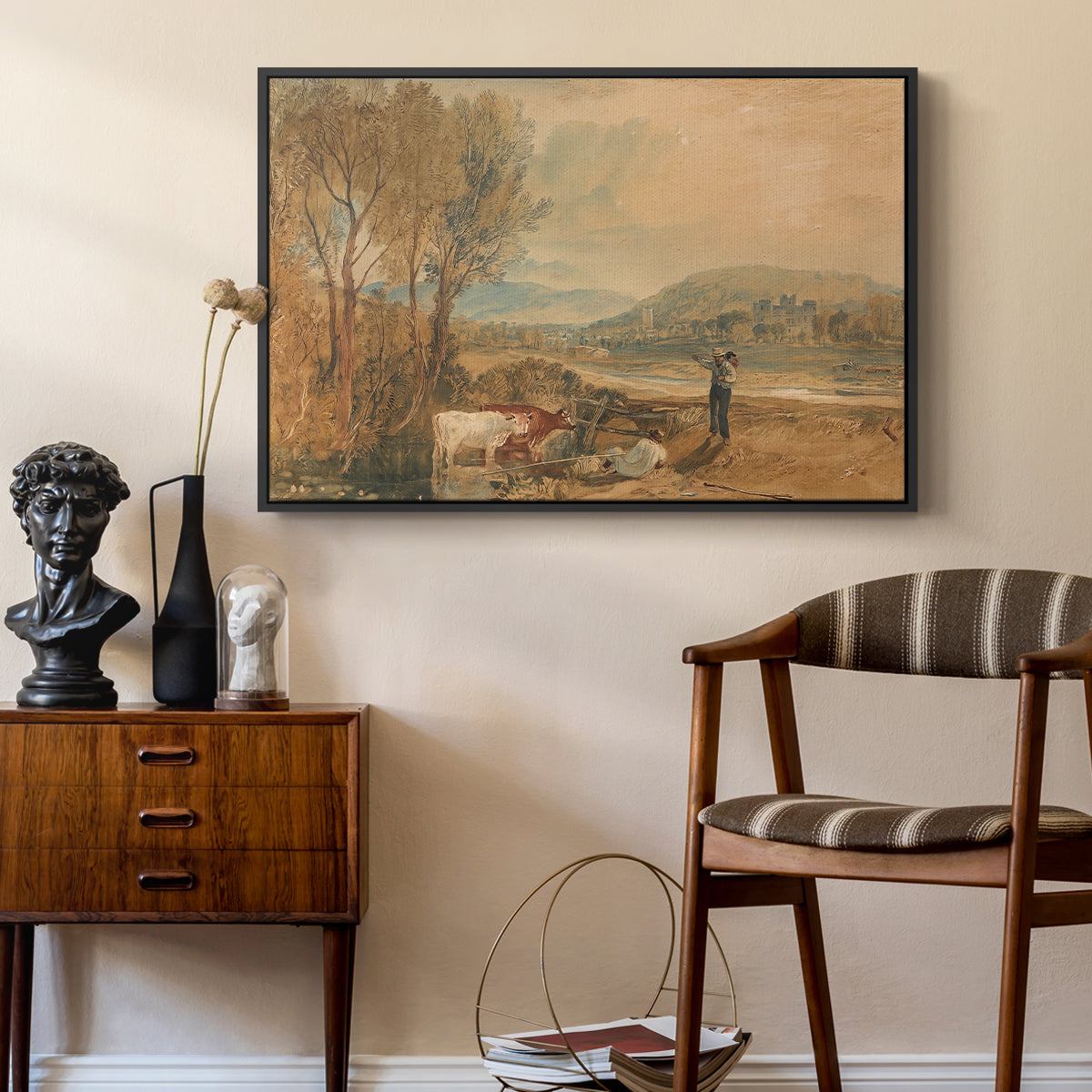 Lulworth Castle, Dorset, c. 1820 - Floater Framed Canvas Print