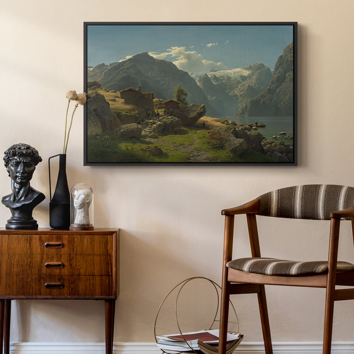 Balestrand, 1848 - Floater Framed Canvas Print