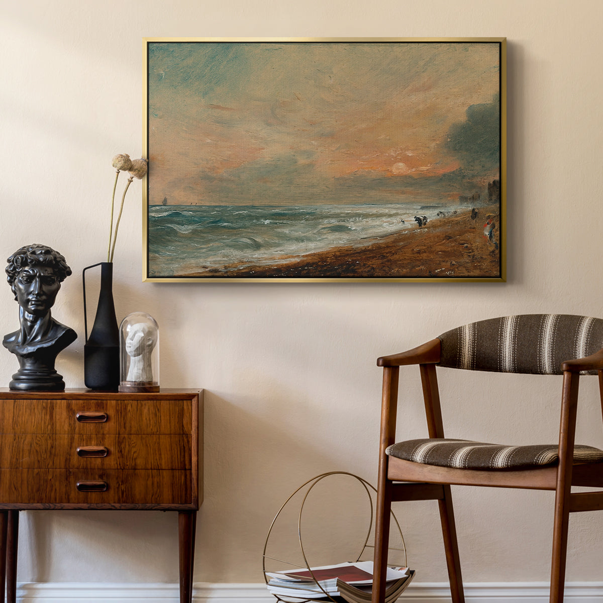 Hove Beach, c. 1824-1826 - Floater Framed Canvas Print