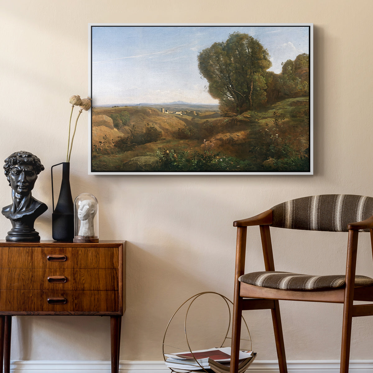 Souvenir of Roquemaure in the Gard, c. 1853 - Floater Framed Canvas Print