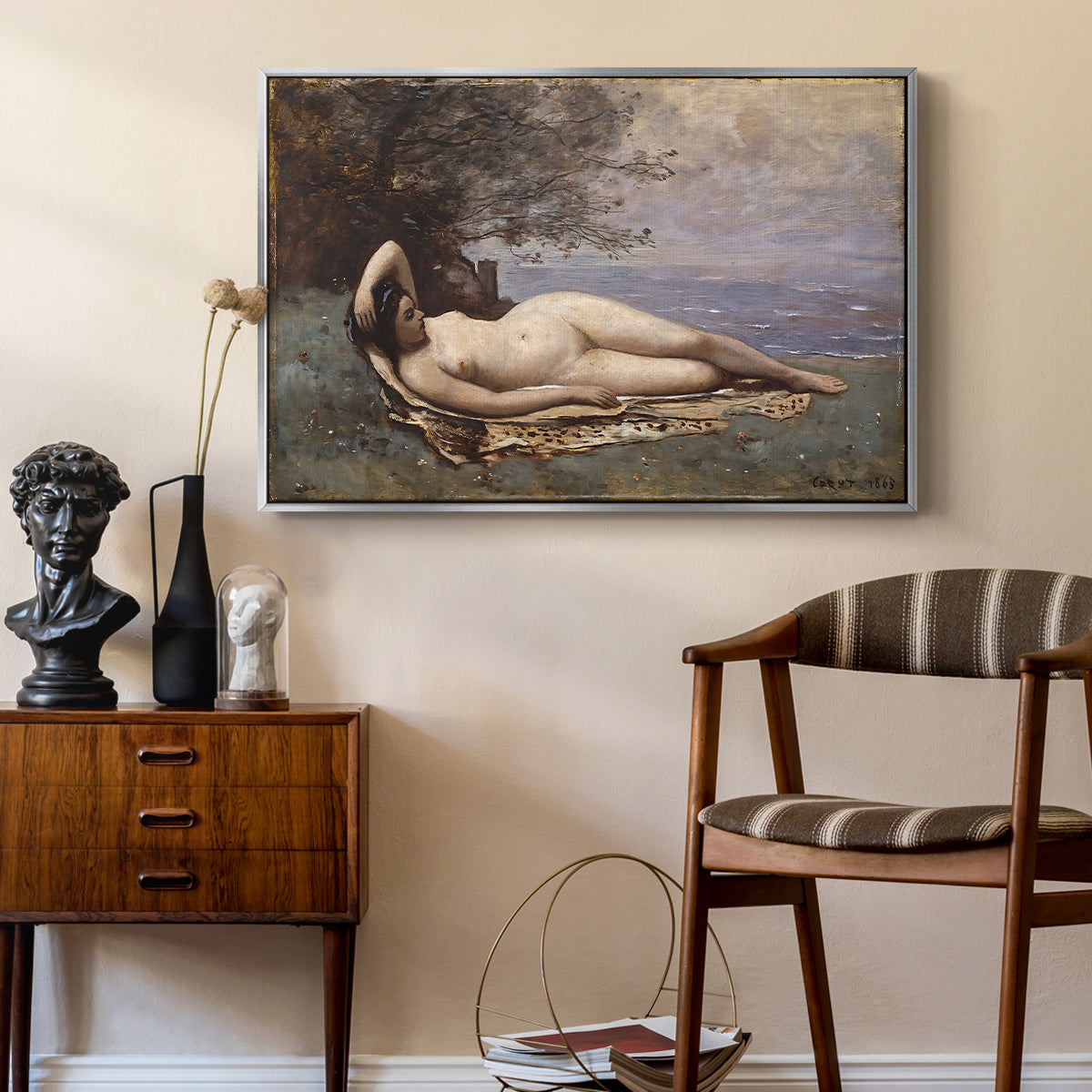 Bacchante by the Sea, 1865 - Floater Framed Canvas Print