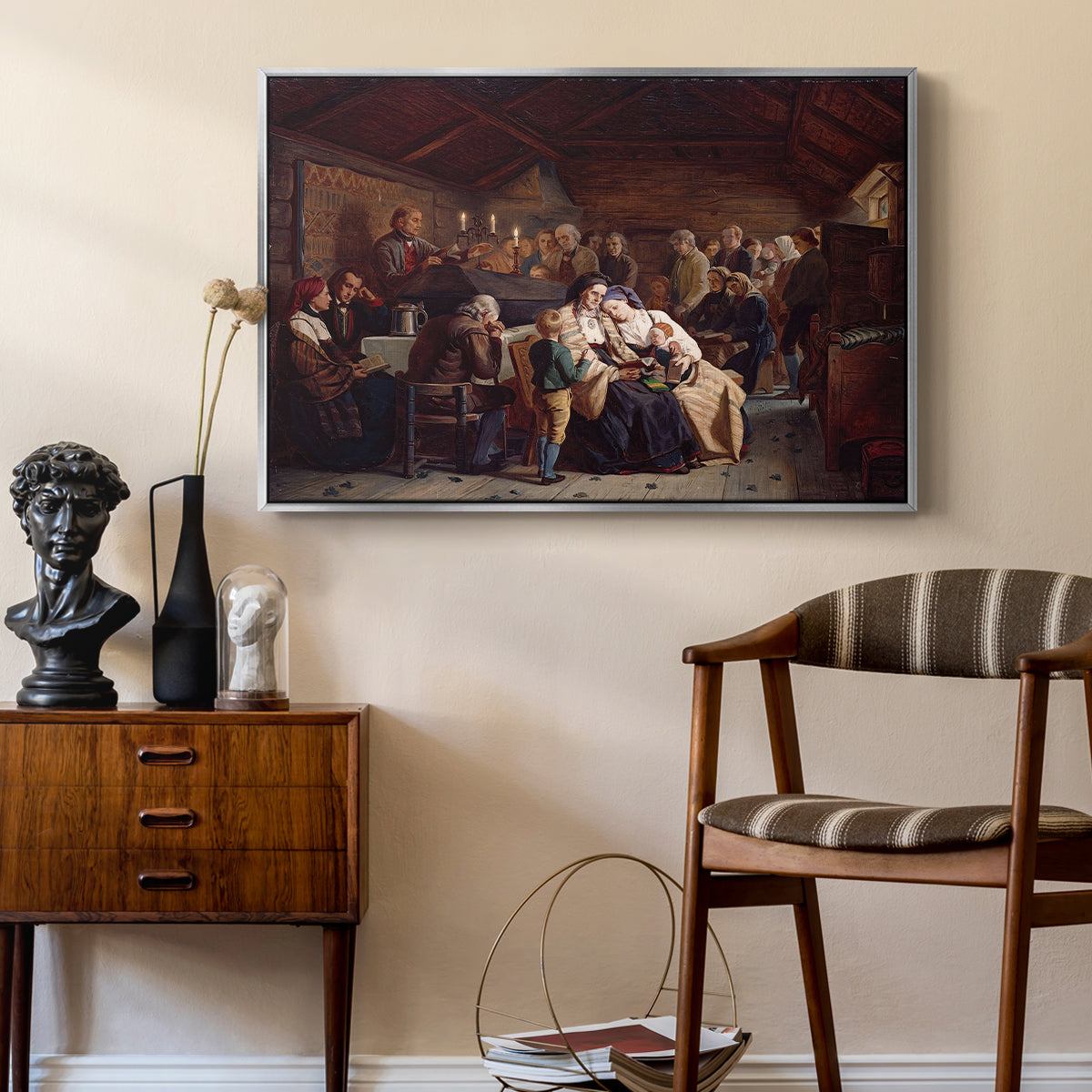 Funeral Feast, 1854 - Floater Framed Canvas Print