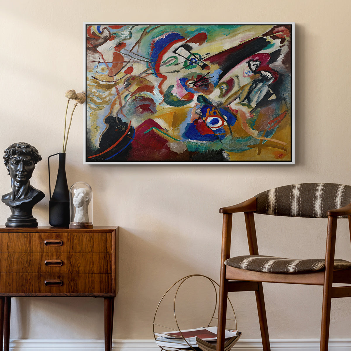 Fragment 2 for Composition VII, 1913 - Floater Framed Canvas Print