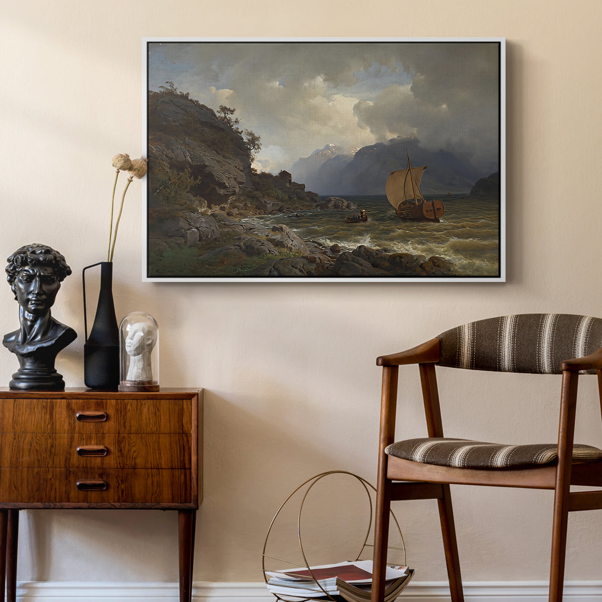From the Western Coast of Norway, 1862 - Floater Framed Canvas Print