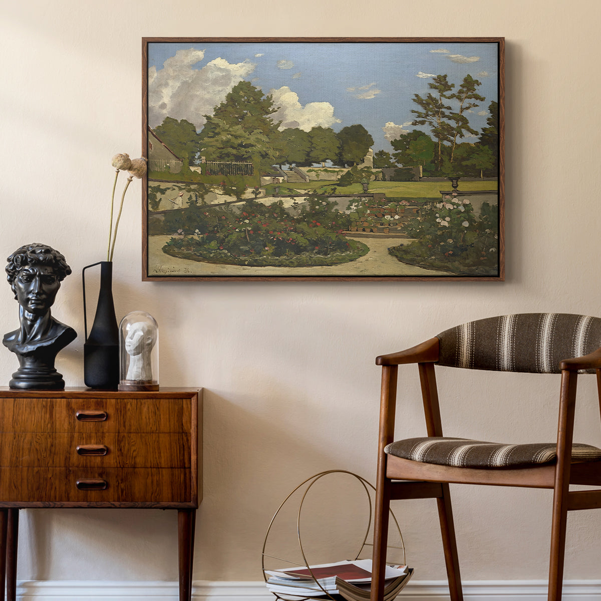 The Painter's Garden at Saint-Privé, 1886 - Floater Framed Canvas Print