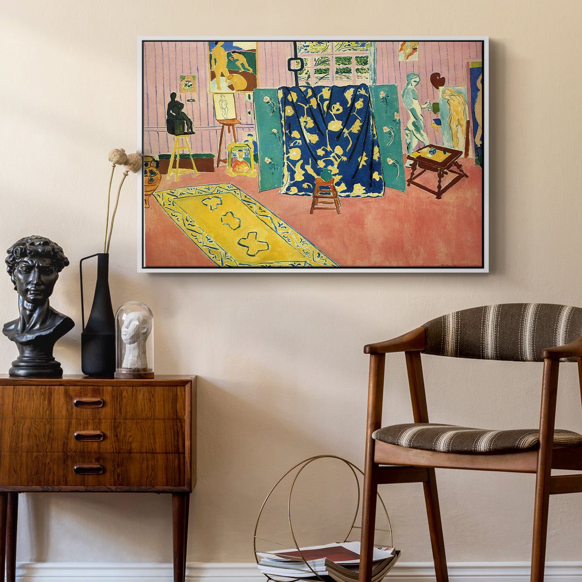 The Pink Studio (L'Atelier Rose), 1911 - Floater Framed Canvas Print