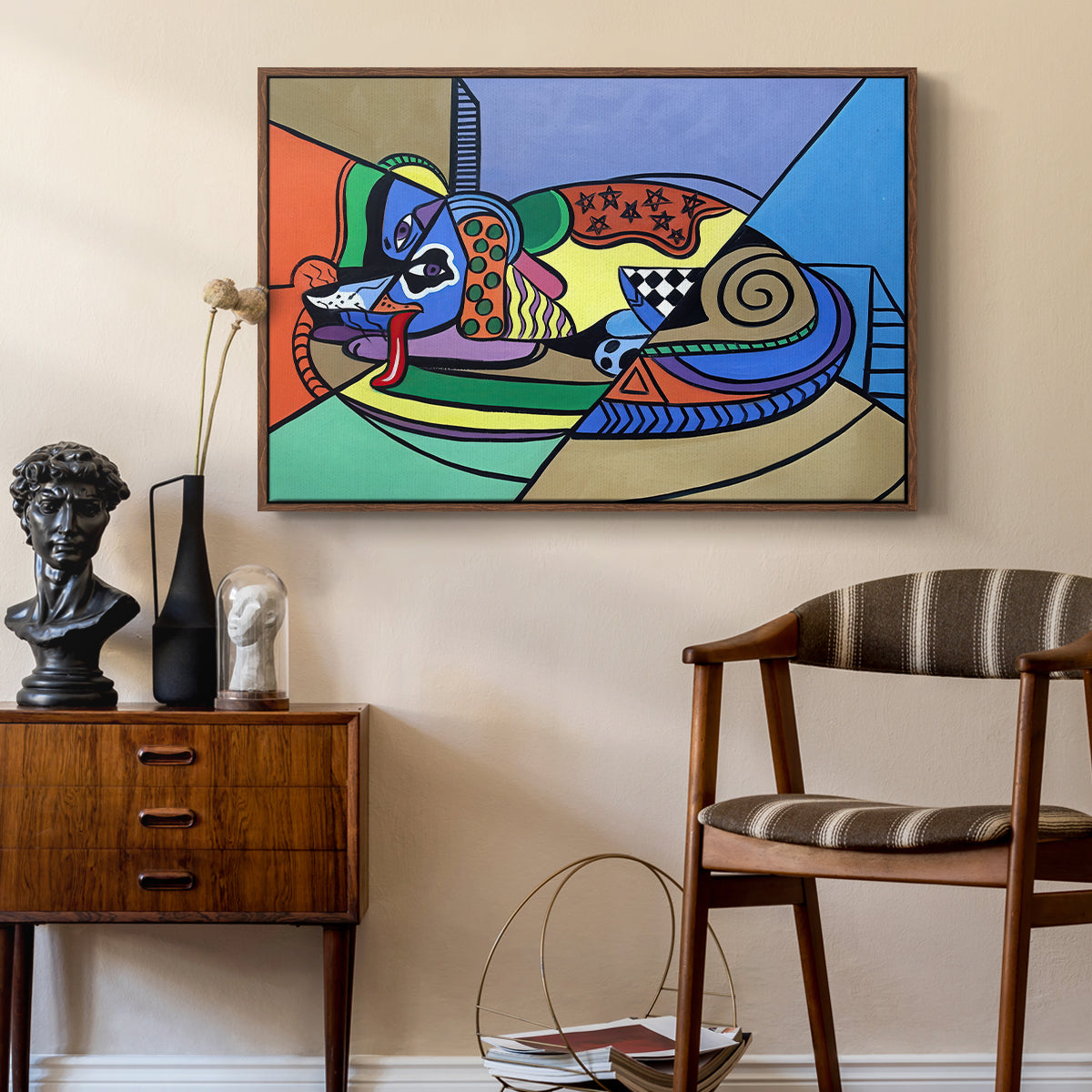 A Dog Named Picasso - Floater Framed Canvas Print
