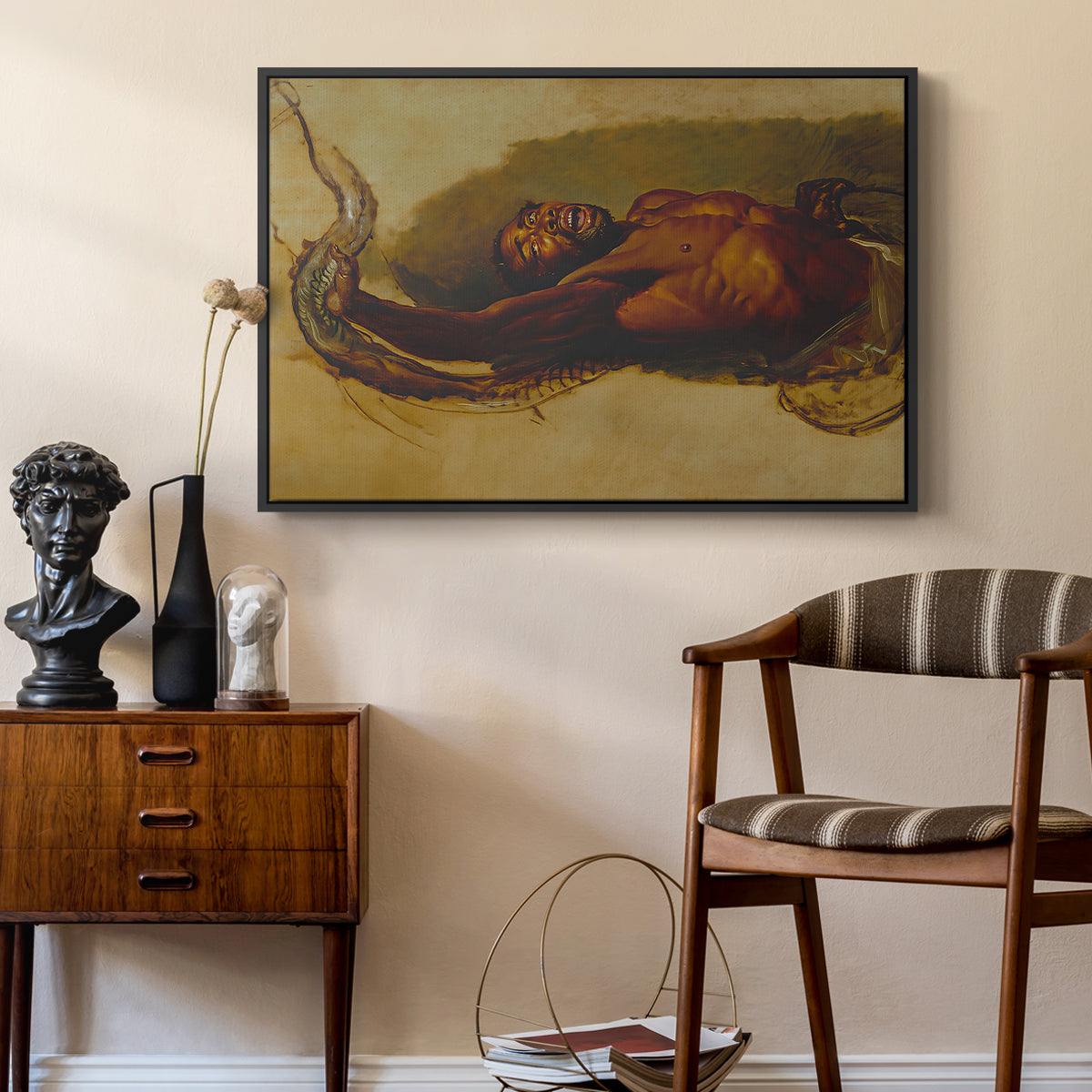 Man Struggling with a Boa Constrictor, c. 1803 - Floater Framed Canvas Print