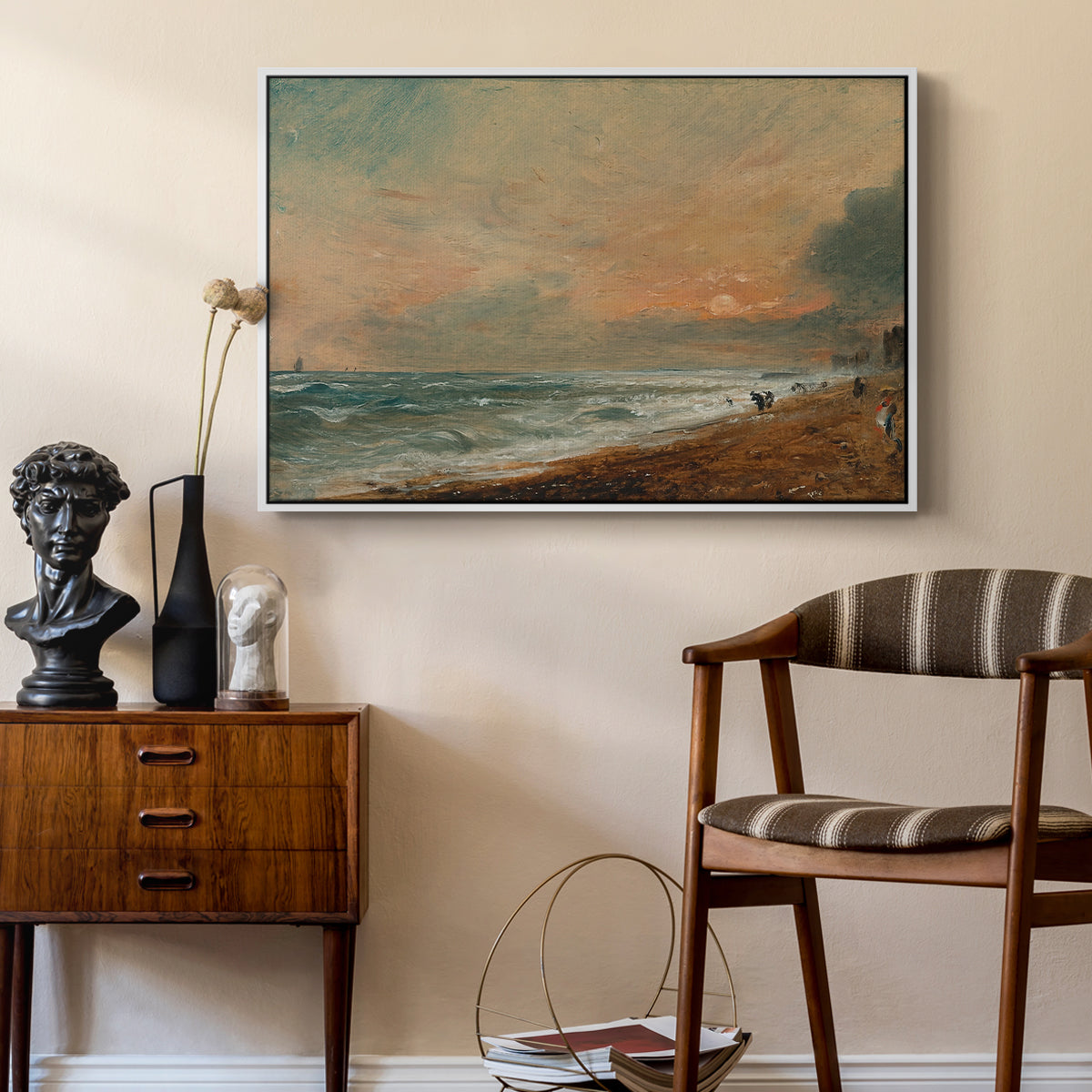 Hove Beach, c. 1824-1826 - Floater Framed Canvas Print
