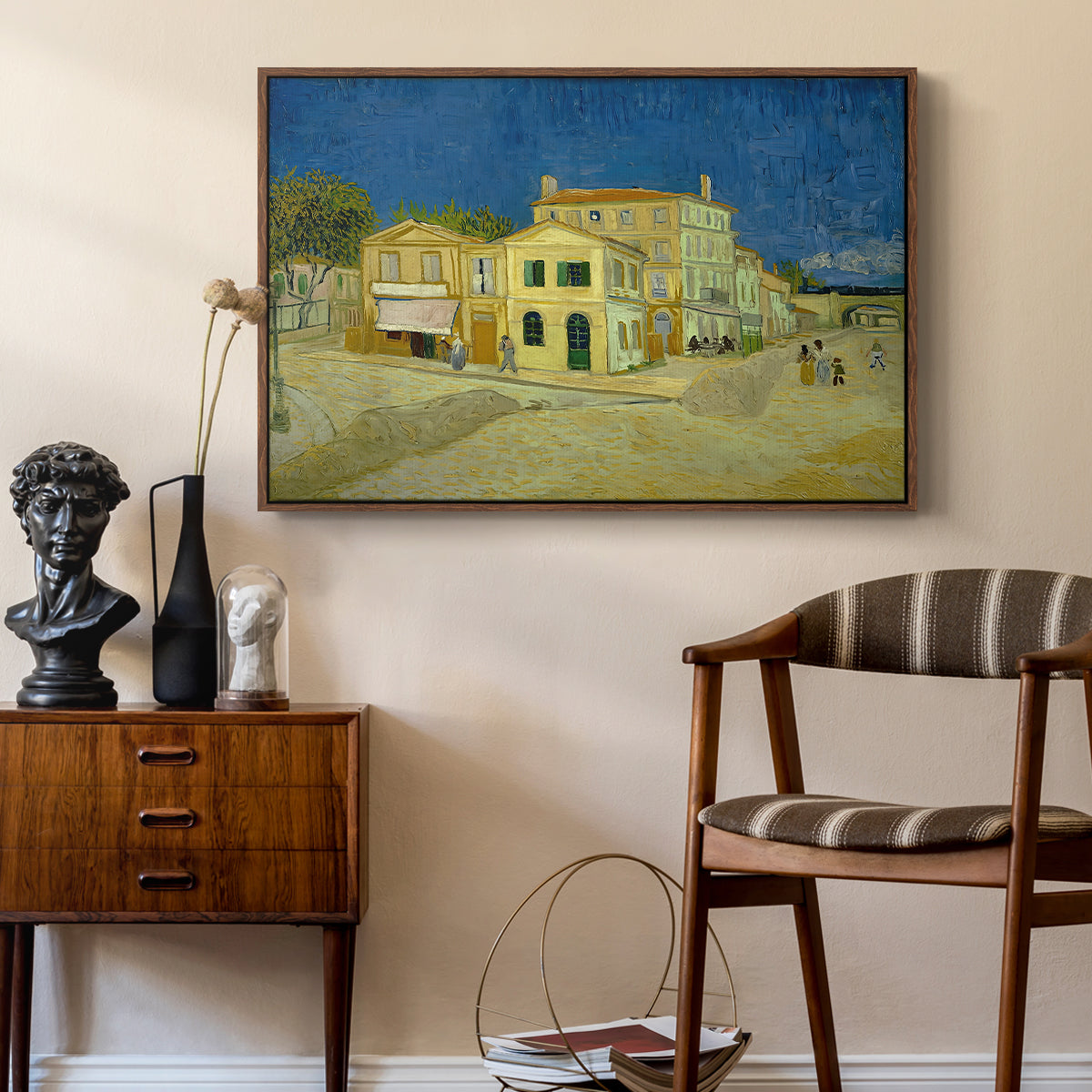 The Yellow House (The Street), 1888 - Floater Framed Canvas Print