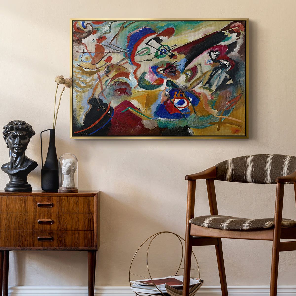 Fragment 2 for Composition VII, 1913 - Floater Framed Canvas Print