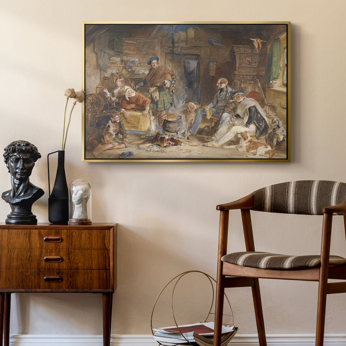 Highland Hospitality, 1832 - Floater Framed Canvas Print