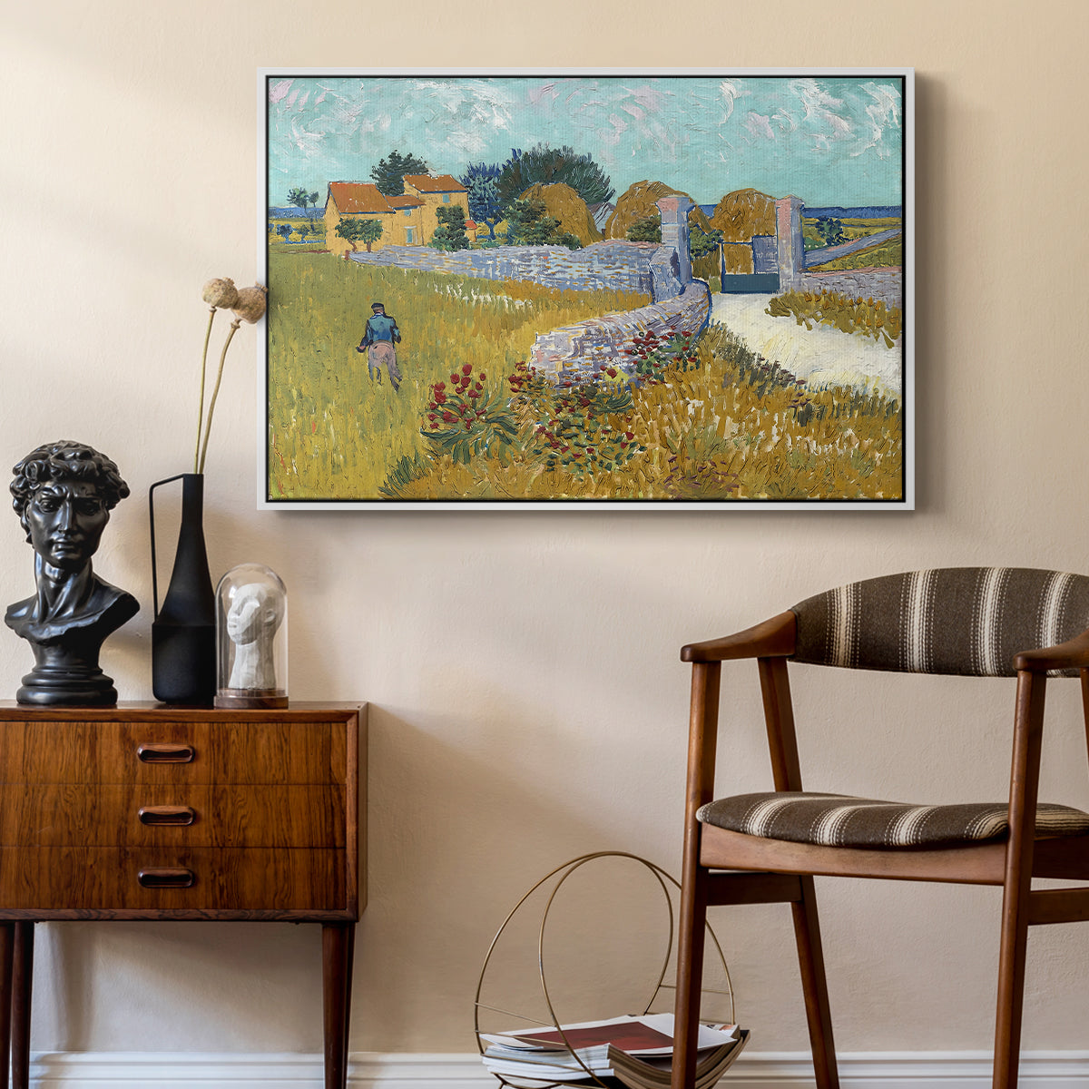 Farmhouse in Provence, 1888 - Floater Framed Canvas Print