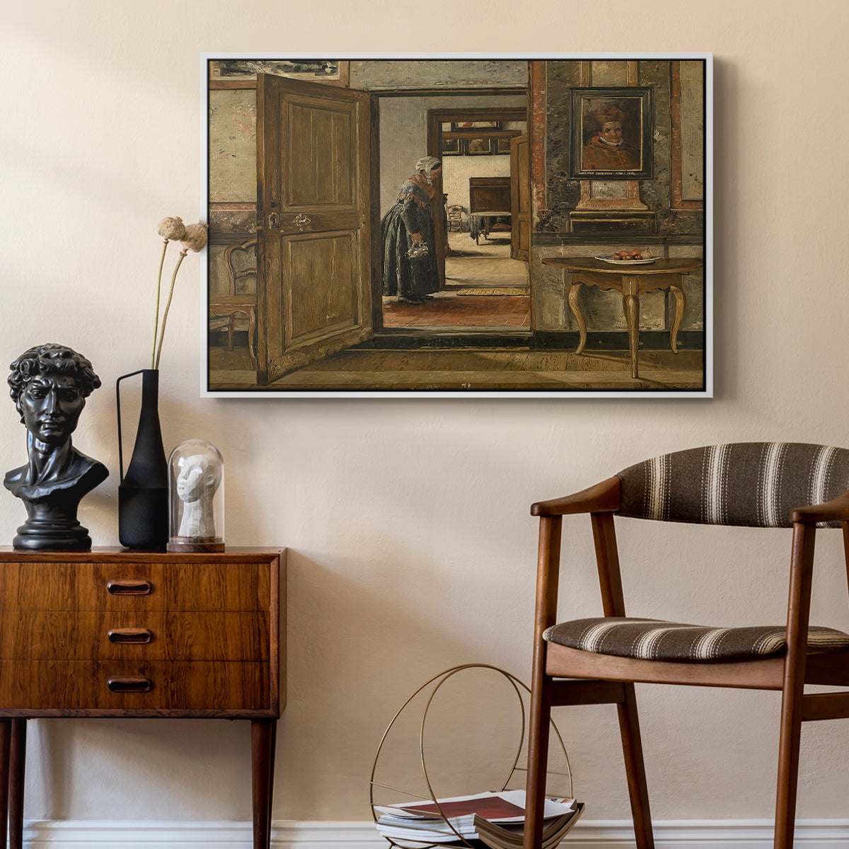 Interior of the Terninck Institution in Antwerp, 1884 - Floater Framed Canvas Print