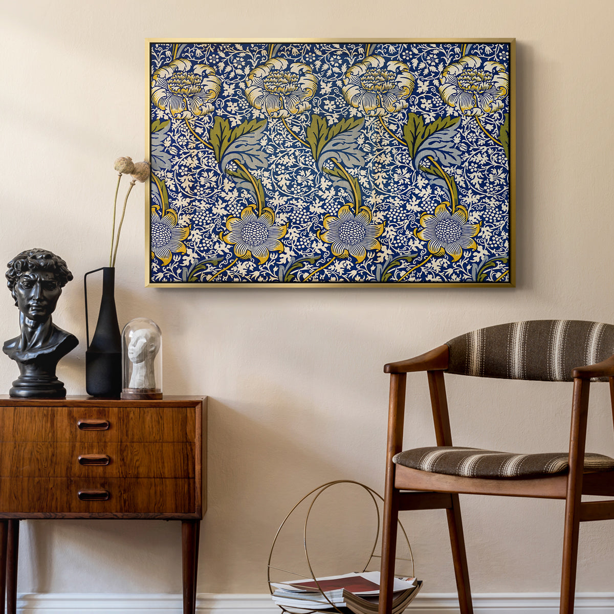 Kennet - Indigo/Gold, 1883 - Floater Framed Canvas Print